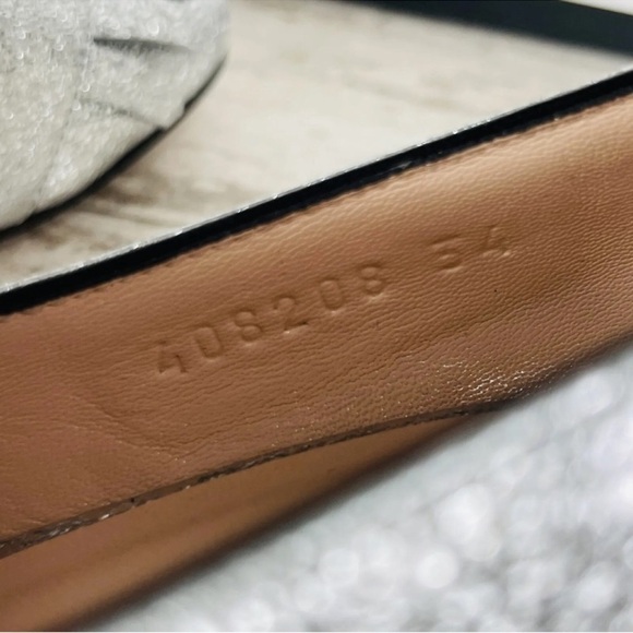 Gucci NEW Size 34 Metallic Silver Marmont GG Fringe Mid Heel Loafer Shoe Pump - Picture 11 of 14